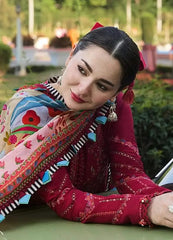 Hussain Rehar | Maroon - Luxury Lawn Collection