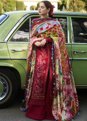 Hussain Rehar | Maroon - Luxury Lawn Collection