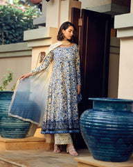 Faiza Saqlain | White & Blue - Lawn Collection
