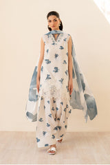 Iznik | White & Blue - Chikankari Printed Lawn Collection 