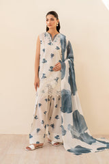 Iznik | White & Blue - Chikankari Printed Lawn Collection 