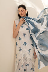 Iznik | White & Blue - Chikankari Printed Lawn Collection 