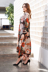 Baroque | Black Multi-Flower - Lawn With Chiffon Dupatta Collection