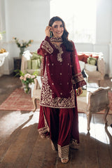 Azure | Maroon - Semi Pure Chiffon Collection