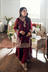 Azure | Maroon - Semi Pure Chiffon Collection