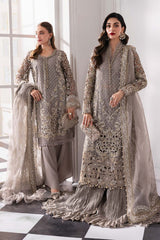 Maria B BD-3006 | Steel Grey - Chiffon Collection