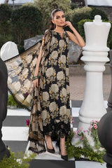 Maria B Floral Black Digital Emb New Arrival Lawn 3pc