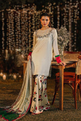 Lulusar Golden Digital Silk Embroidery Dress Party Wear Collection