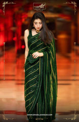 Maryam Nafees Green Saree Chiffon fabric Wedding Collection