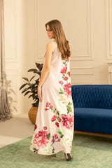 Lulusar T Pink Digital Silk Embroidery Dress