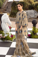 Maria B Green Beige Pure Lawn Digital Embroidery New Arrival 3pc