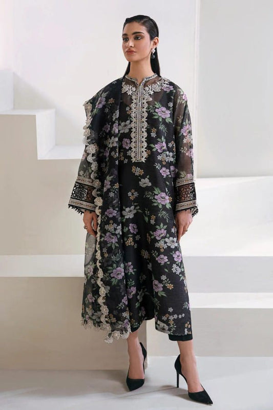Baroque Black Pure Lawn Embroidery Dress New Arrival