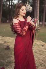 SHAZIA KIYANI NET EMBROIDERED SAREE WEDDING COLLECTION