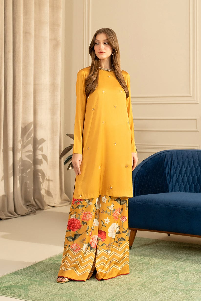 Lulusar Mustard Silk Hand Work Party Wear Collection 3pc