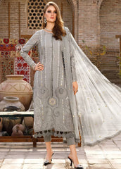 MARIA B GRAY LUXURY CHIKANKARI LAWN 3PC EMBROIDERED