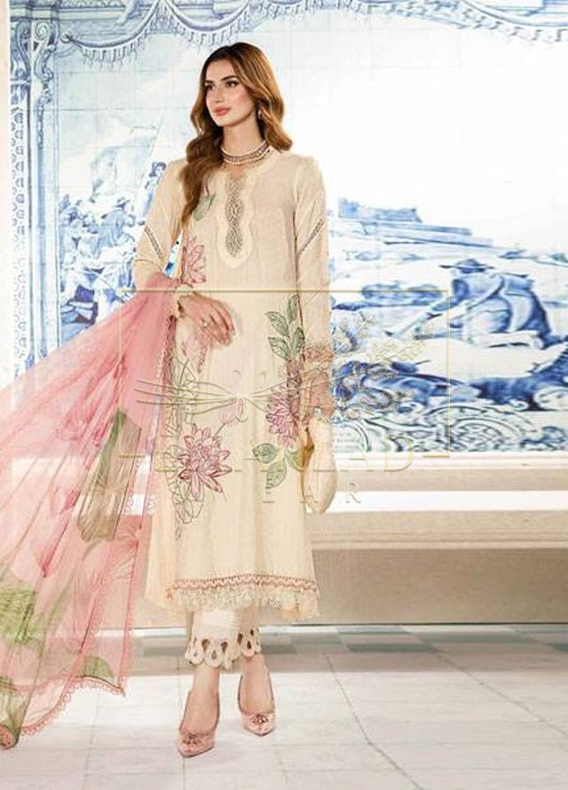 Maria B Skin Embroidery Dress Lawn New Arrival 3pc