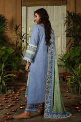 Elaf Sky Blue Luxury Lawn Chikankari Emb Dress