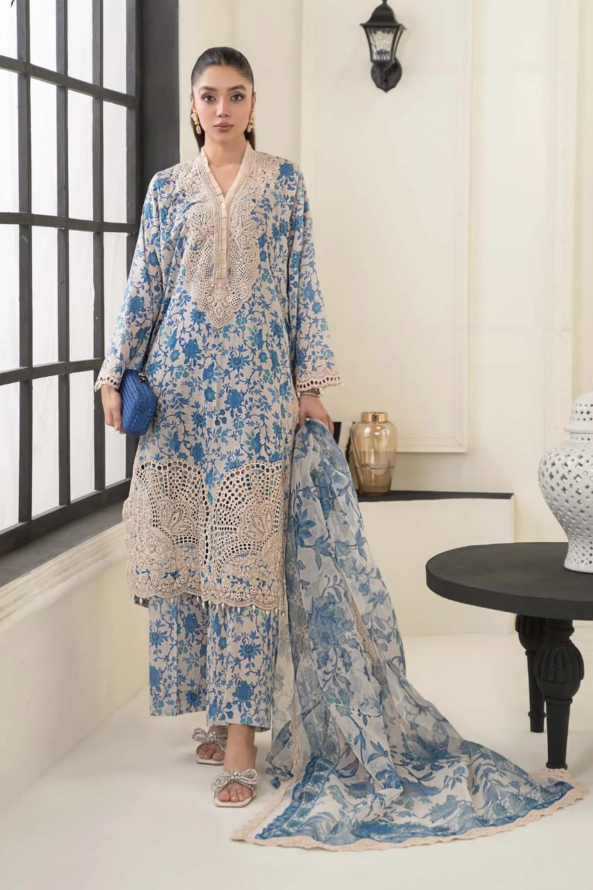 Maria B Skin & Blue Sky Digital Emb New Arrival Lawn 3pc