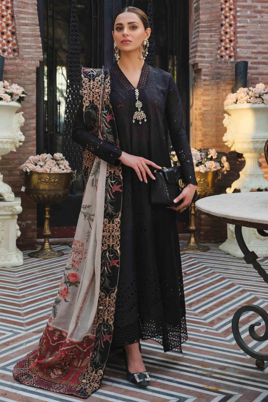 Mariam maria black shiffle Chikankari Luxury Collection