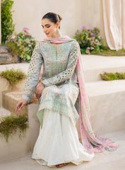 Iznik Green Pure Lawn Embroidery Chikankari Dress 3pc