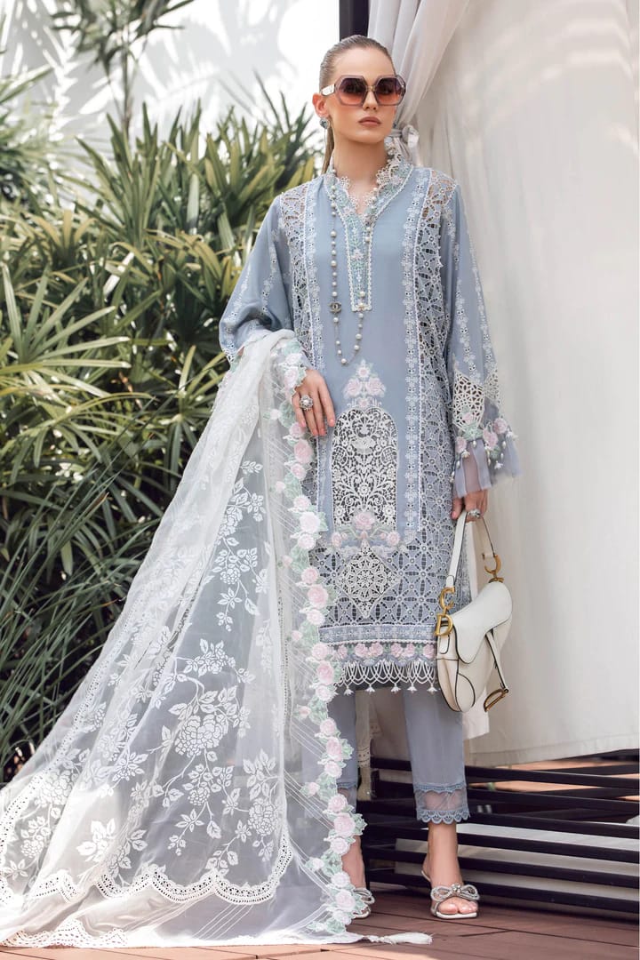 Maria B Luxury Lawn Chikankari Embroidery Dress