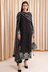 JAZMIN BLACK EMBROIDERED RAW SILK 3PC