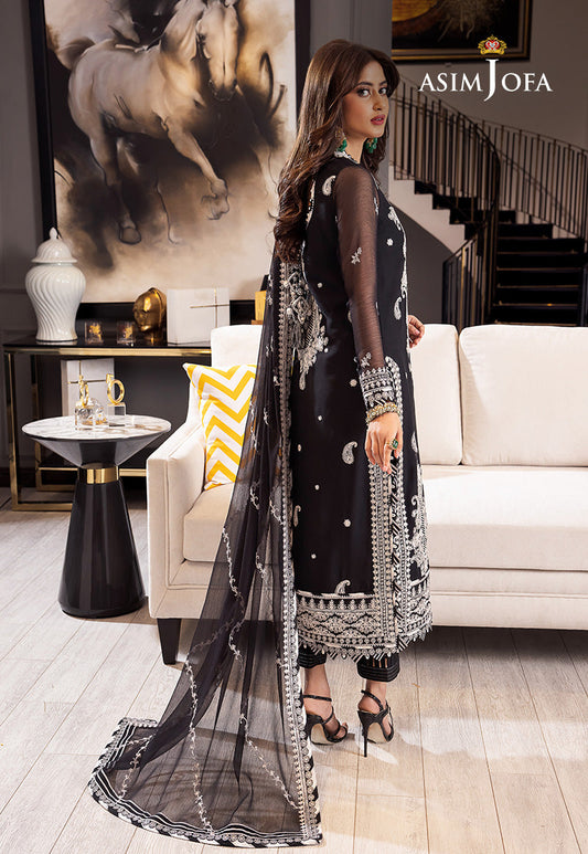 Asim jofa black -19 printed lawn 3 PCS