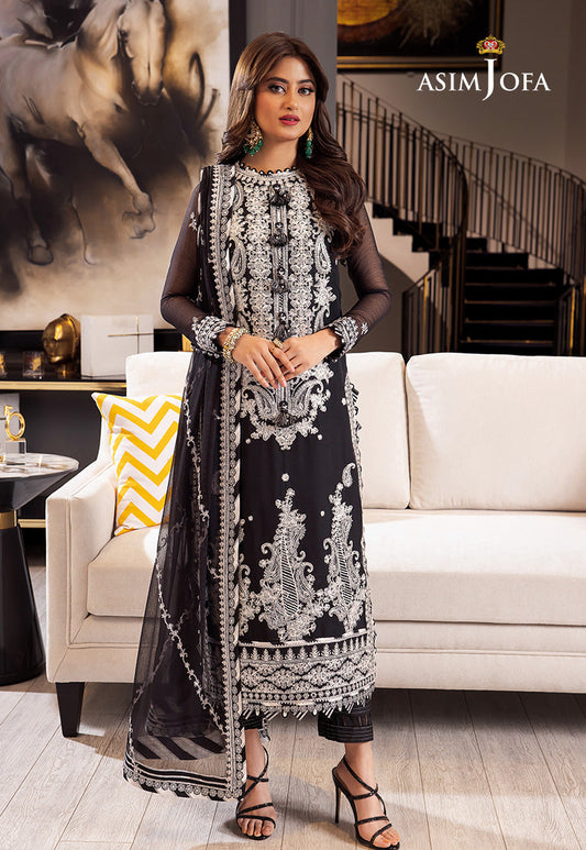 Asim jofa black -19 printed lawn 3 PCS